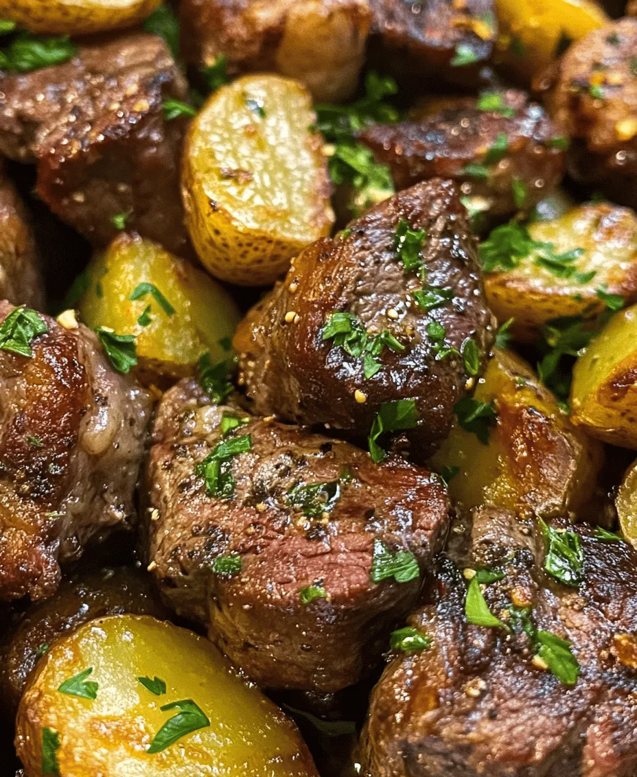Garlic Butter Steak Bites and Potatoes is a dish that perfectly encapsulates comfort food at its finest. Imagine succulent pieces of tender steak, infused with the rich, savory essence of garlic and butter, paired with crispy, golden baby potatoes that offer a delightful crunch with every bite. This recipe is not only a feast for the taste buds but also a quick and easy option for any home cook looking to whip up a hearty meal without spending hours in the kitchen.