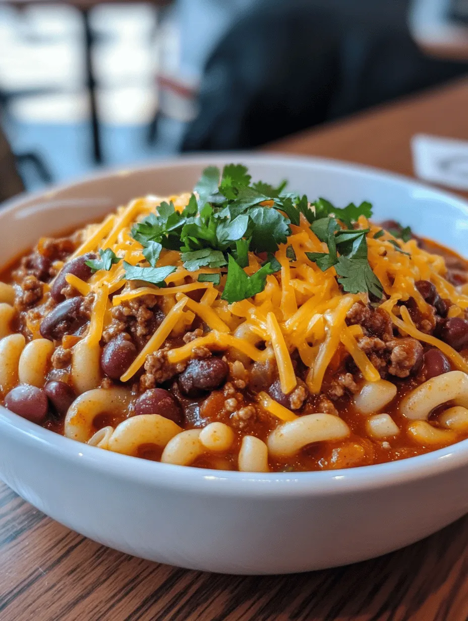 Chili Mac, a delightful fusion of hearty chili and comforting macaroni and cheese, stands out as an iconic American dish that perfectly embodies the essence of comfort food. This dish is not just a meal; it’s a warm hug on a plate, ideal for cold evenings or busy weeknights. Families adore it for its simplicity and flavor, while busy individuals appreciate the one-pot convenience that reduces cleanup time without sacrificing taste. What’s more, Chili Mac’s versatility makes it a perfect candidate for accommodating various dietary preferences. Whether you’re a meat lover, vegetarian, or looking for a gluten-free option, this dish can easily adapt to suit your needs.