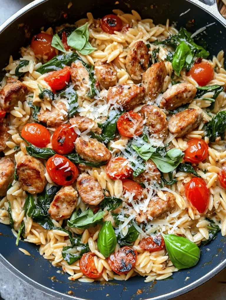 In the world of modern cooking, one-pan meals have emerged as a culinary favorite, combining convenience with exquisite flavors. One such dish that checks all the boxes is the Creamy Chicken Sausage Orzo Skillet. This delightful meal marries tender chicken sausage with the unique texture of orzo pasta, enveloped in a rich, creamy sauce that is sure to satisfy even the heartiest of appetites. Whether you're a busy professional, a parent juggling multiple responsibilities, or someone who simply enjoys a good home-cooked meal, this dish is an excellent choice that requires minimal cleanup while delivering maximum flavor.