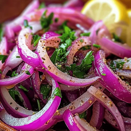 If you're looking to elevate your culinary creations with a unique and zesty touch, look no further than Tangy Sumac Onions. This dish is not just a condiment; it's a vibrant addition that can transform a simple meal into a flavorful experience. With roots deeply embedded in Middle Eastern cuisine, sumac provides a distinct tartness that pairs beautifully with the natural sweetness of red onions. This recipe not only adds color and flavor to your plate but also brings a touch of cultural significance that connects you to a rich culinary tradition.