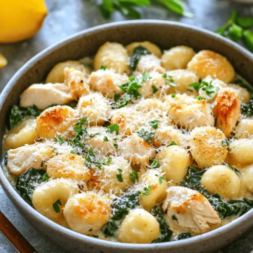 If you’re seeking a dish that combines convenience with mouthwatering flavor, look no further than One-Pot Lemon Chicken Gnocchi Delight. This recipe encapsulates the essence of comfort food while delivering a refreshing twist thanks to its bright lemony notes. Imagine tender chicken, pillowy gnocchi, and vibrant greens all simmered together in a creamy sauce that is as satisfying as it is simple. This dish is perfect for weeknight dinners, impressing guests, or just indulging in a hearty meal that doesn’t require hours of cleanup.