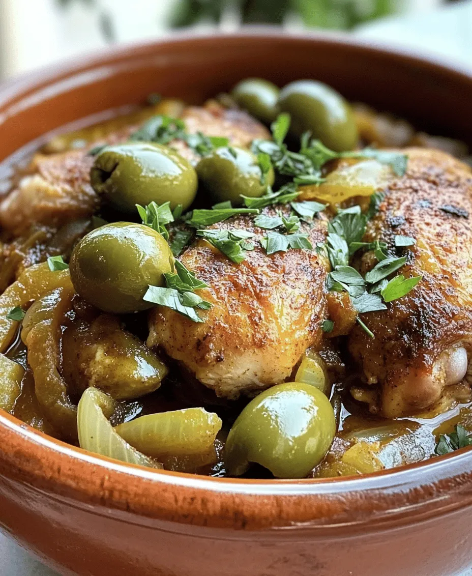 Moroccan cuisine is a vibrant tapestry of flavors, aromas, and traditions, reflecting the country’s rich cultural heritage. Steeped in history, this culinary style marries indigenous Berber influences with Arab, Mediterranean, and even sub-Saharan elements, resulting in dishes that are as diverse as they are delicious. One standout dish that encapsulates the essence of Moroccan cooking is the <strong>Zesty Chicken Tagine with Olives & Lemons</strong>. This delightful meal offers a comforting and aromatic experience that warms the heart and tantalizes the taste buds.” /></p>
</p>
<h2>Toasting Spices</h2>
</p>
<p>Toasting spices is a fundamental cooking technique that elevates the flavor profile of your dishes significantly. When you toast spices, you release their essential oils, enhancing their aroma and depth. This process transforms the spices from raw and slightly bitter to warm, fragrant, and complex, providing a robust foundation for your Zesty Chicken Tagine.</p>
</p>
<h3>Timing and Technique for Adding Spices Without Burning</h3>
</p>
<p>To achieve the perfect toast, begin by heating your tagine or a heavy-bottomed pot over medium heat. Add the whole spices—cumin seeds, coriander seeds, and any others specified in your recipe. Stir them frequently for about 2 to 3 minutes, or until they become aromatic. Be cautious not to let them burn, as burnt spices can impart a bitter taste to your dish. Once toasted, immediately remove them from the heat and either grind them in a spice grinder or mortar and pestle if using whole spices. If your recipe calls for pre-ground spices, you can skip the toasting step, but consider adding them in at the end of the cooking process to preserve their flavor.</p>
</p>
<h2>Simmering the Sauce</h2>
</p>
<p>Creating a balanced sauce is crucial for a successful tagine. In your pot, combine the toasted spices with chicken broth and a drizzle of honey. The chicken broth provides a savory base, while honey adds a touch of sweetness that complements the tartness of the olives and lemons.</p>
</p>
<h3>Importance of Scraping the Pot for Flavor</h3>
</p>
<p>As the sauce begins to simmer, take a moment to scrape the bottom of the pot. This technique, known as deglazing, helps lift the fond—those flavorful bits stuck to the bottom—from previous cooking. These caramelized remnants are packed with flavor and will enrich your sauce, giving it that characteristic depth associated with traditional Moroccan tagines.</p>
</p>
<p>Allow the sauce to simmer for about 10 minutes, letting the flavors meld together. You should see a slight reduction in liquid, thickening the sauce and intensifying its flavor.</p>
</p>
<h2>Cooking the Chicken</h2>
</p>
<p>Once your sauce is at the desired consistency, it’s time to add the star of the dish: the chicken. Ensure your chicken pieces are seasoned well before adding them to the pot. Gently place the chicken in the simmering sauce, ensuring they are submerged as much as possible.</p>
</p>
<h3>Proper Techniques for Simmering to Achieve Tender Chicken</h3>
</p>
<p>Cover the pot with a lid and lower the heat to a gentle simmer. This slow cooking method is essential for achieving tender, succulent chicken. Depending on the size of your chicken pieces, you will need to cook them for approximately 30 to 40 minutes.</p>
</p>
<h3>What to Look for When the Dish is Ready</h3>
</p>
<p>To check if the chicken is cooked through, insert a meat thermometer into the thickest part of the meat; it should read at least 165°F (75°C). Alternatively, you can cut into one piece to ensure the juices run clear and the meat is no longer pink. Once done, remove the pot from the heat and let it rest for a few minutes before serving. This resting period allows the juices to redistribute, ensuring a moist and flavorful chicken.</p>
</p>
<h2>Finishing Touches</h2>
</p>
<p>As your chicken tagine rests, it’s time for the finishing touches. Taste the sauce and adjust the flavors to your liking. If you prefer a more pronounced sweetness, consider adding a bit more honey. For tanginess, a splash of lemon juice can brighten the dish.</p>
</p>
<h3>Discussing the Option for a Thicker Sauce</h3>
</p>
<p>If you desire a thicker sauce, remove the lid and let the tagine simmer uncovered for an additional 5 to 10 minutes, allowing excess liquid to evaporate. Stir occasionally to prevent sticking and ensure even cooking.</p>
</p>
<h2>Serving Suggestions</h2>
</p>
<p>Now that your Zesty Chicken Tagine is ready, it’s time to serve! Garnish your dish with freshly chopped herbs. Both cilantro and parsley work well, lending a fresh, vibrant touch that complements the rich flavors of the tagine.</p>
</p>
<h3>Recommended Sides: Pairing with Couscous, Rice, or Crusty Bread</h3>
</p>
<p>This dish pairs wonderfully with fluffy couscous, which absorbs the flavorful sauce beautifully. Alternatively, serve it with steamed rice or a loaf of crusty bread to soak up every drop of the delicious sauce.</p>
</p>
<h3>Presentation Tips for an Appealing Dish</h3>
</p>
<p>For an appealing presentation, serve the tagine directly in the cooking vessel, or transfer it to a large serving platter. Arrange the chicken pieces artfully, sprinkle with herbs, and add a few lemon wedges for color. The vibrant colors of the dish, combined with the aromatic spices, will entice your guests and create a feast for the eyes.</p>
</p>
<h2>Nutritional Information</h2>
</p>
<p>Zesty Chicken Tagine is not only flavorful but also packed with nutritional benefits. Chicken is an excellent source of protein, essential for muscle repair and overall health. The addition of chickpeas provides extra fiber and plant-based protein, making this dish hearty and satisfying.</p>
</p>
<h3>Healthy Fats from Olive Oil and Olives</h3>
</p>
<p>The olive oil used in the recipe contributes healthy fats, known for their benefits in heart health and inflammation reduction. Additionally, olives are rich in antioxidants, providing further nutritional value to the dish.</p>
</p>
<h3>Vitamins and Minerals from Lemon and Herbs</h3>
</p>
<p>Lemons add a fresh burst of vitamin C, which supports the immune system and enhances the absorption of iron from other ingredients. The fresh herbs not only enhance flavor but also offer a range of vitamins, contributing to a well-rounded meal.</p>
</p>
<h2>Conclusion</h2>
</p>
<p>In summary, Zesty Chicken Tagine with Olives and Lemons is a delightful exploration of Moroccan cuisine, bringing together a medley of flavors that dance on the palate. The fragrant spices, tender chicken, and bright notes of lemon create a dish that is both comforting and exotic.</p>
</p>
<p>As you embark on this culinary adventure, remember that cooking is not just about food; it’s about the experience and the joy of sharing meals with loved ones. We encourage you to try making this dish at home for a taste of Morocco, and savor the process of creating something delicious. Embrace the joy of cooking, and let this recipe inspire you to explore even more flavors from around the world.</p>
<div id=