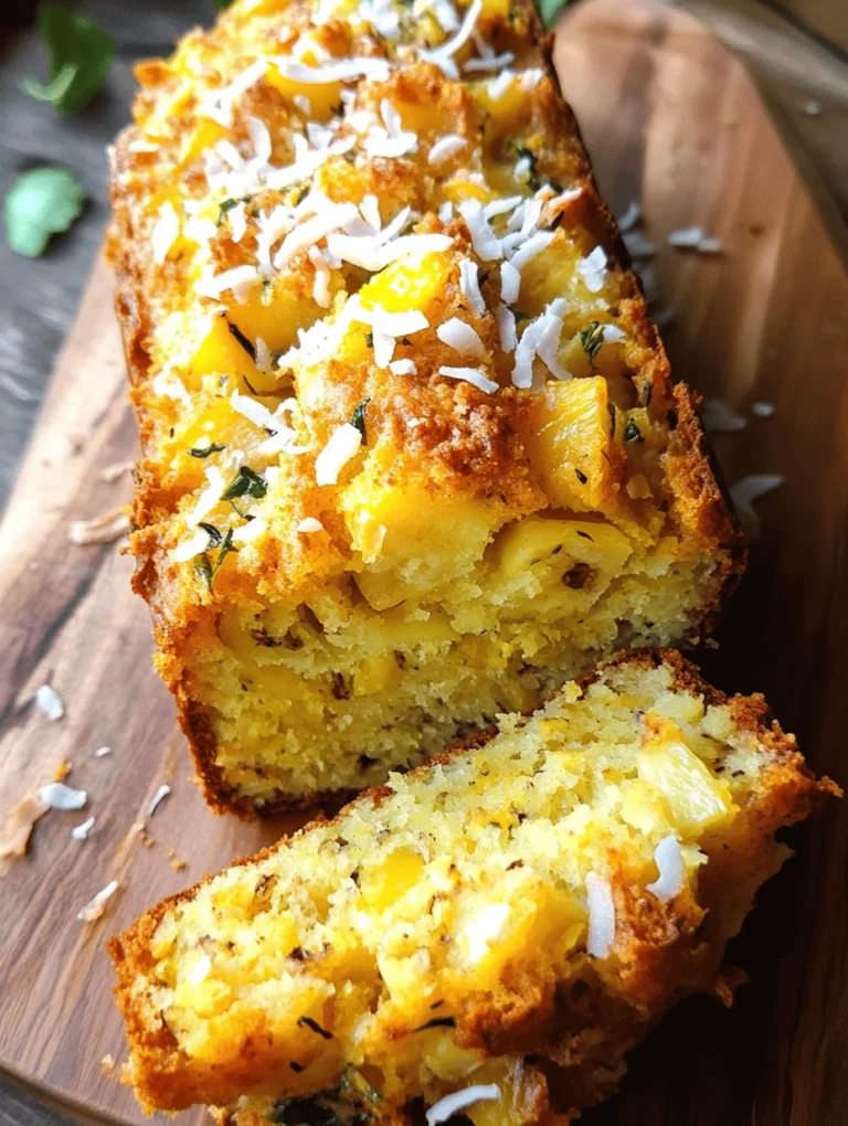 Embark on a delightful culinary journey as we explore the vibrant flavors of Hawaiian Banana Bread. This unique recipe harmoniously combines the natural sweetness of ripe bananas, the juicy tang of crushed pineapple, and the rich texture of shredded coconut to create a moist and flavorful loaf. Offering a taste of the islands right from your kitchen, this Hawaiian banana bread is perfect for any occasion—be it breakfast, a mid-day snack, or a delicious dessert. With its tropical essence, it promises to be a hit with family and friends alike.