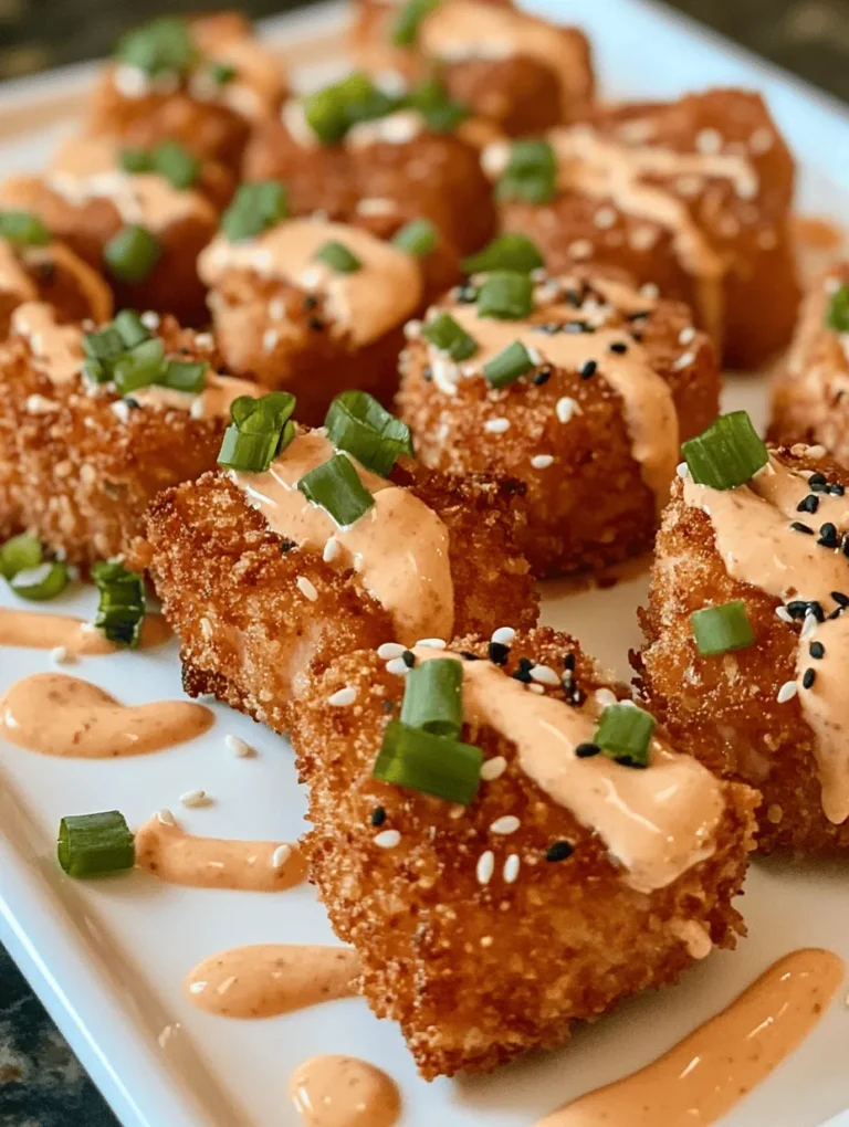 Welcome to the delightful world of crispy Bang Bang Salmon Bites! This dish is not just a meal; it's an experience that combines a medley of textures and flavors that will tantalize your taste buds. With tender salmon encased in a crunchy panko coating, these bites are elevated by a creamy, spicy Bang Bang sauce that adds a wonderful kick. Whether you’re looking to impress guests at a dinner party, searching for a family-friendly dinner option, or just craving a satisfying weeknight treat, this recipe is your ticket to culinary bliss.