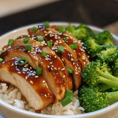 The Teriyaki Chicken Rice Bowl is a beloved dish that has captured the hearts and palates of food enthusiasts around the globe. This delightful meal features tender chicken glazed in a savory-sweet teriyaki sauce, served over a bed of fluffy rice, and often garnished with fresh vegetables and aromatic herbs. The beauty of this dish lies in its harmonious balance of flavors and textures: the richness of the chicken contrasts beautifully with the lightness of the rice, while the glossy teriyaki sauce adds a layer of sweetness and umami that elevates every bite.