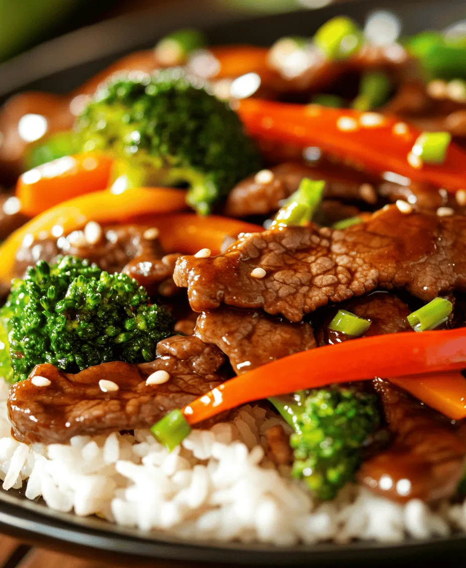 If you're on the hunt for a dish that perfectly balances rich flavors, vibrant colors, and a satisfying texture, look no further than <strong>Savory Beef Delight with Oyster Sauce</strong>. This dish embodies the essence of Asian cuisine, featuring tender beef, fresh vegetables, and a delectable sauce that enhances every bite. The unique combination of beef and oyster sauce creates a savory experience that’s both comforting and exciting, making it a favorite among food enthusiasts and home cooks alike.” /></p>
</p>
<h2>Nutritional Benefits of Selected Vegetables and Their Role in a Balanced Diet</h2>
</p>
<p>When preparing Savory Beef Delight with oyster sauce, the vegetables you choose not only add flavor and texture but also contribute significantly to the nutritional profile of the dish. Common vegetables used in this recipe—broccoli, bell peppers, and carrots—are packed with vitamins, minerals, and antioxidants that play an essential role in a balanced diet.</p>
</p>
<p><strong>Broccoli</strong> is a powerhouse of nutrients, rich in vitamins C and K, fiber, and folate. Its high fiber content aids digestion and helps maintain a healthy weight. Broccoli also contains sulforaphane, a compound that may have cancer-fighting properties.</p>
</p>
<p><strong>Bell Peppers</strong> are vibrant additions to your dish, offering a sweet crunch and a burst of color. They are exceptionally high in vitamin C and various antioxidants, helping to boost the immune system and improve skin health. The different colors—red, yellow, and green—indicate varying levels of nutrients, so including a mix can enhance the health benefits.</p>
</p>
<p><strong>Carrots</strong> are well-known for their high beta-carotene content, which converts to vitamin A in the body, supporting vision and skin health. They also provide dietary fiber, which is crucial for digestive health.</p>
</p>
<p>Incorporating these vegetables into your Savory Beef Delight not only enhances its flavor but also ensures that the dish is nutrient-dense, making it a wholesome choice for any meal.</p>
</p>
<h2>Cooking Techniques</h2>
</p>
<h3>Importance of Using a Wok or a Large Skillet</h3>
</p>
<p>When it comes to preparing Savory Beef Delight, utilizing a wok or a large skillet is essential. These cooking vessels provide ample space for the ingredients to cook evenly and allow for the high heat required for stir-frying. A wok’s shape facilitates the fast cooking process, ensuring that everything is cooked to perfection while retaining the vibrant colors and crunch of the vegetables.</p>
</p>
<h3>Benefits of High-Heat Cooking and Stir-Frying</h3>
</p>
<p>High-heat cooking is a hallmark of Asian cuisine, and for good reason. Stir-frying at high temperatures allows the beef to sear quickly, creating a delicious crust that locks in the juices while keeping the interior tender. This method also shortens the cooking time for vegetables, preserving their nutrients and maintaining their crispness.</p>
</p>
<h3>Step-by-Step Explanation of the Cooking Process</h3>
</p>
<p>1. <strong>Prepare the Ingredients</strong>: Before you start cooking, ensure all your ingredients are prepped and within reach. Slice the beef thinly against the grain, chop the vegetables, and have your sauces ready.</p>
</p>
<p>2. <strong>Heat the Wok</strong>: Preheat your wok or skillet over high heat until it starts to smoke slightly. This is crucial for achieving that perfect sear on the beef.</p>
</p>
<p>3. <strong>Cook the Beef</strong>: Add a tablespoon of oil to the hot wok. Once the oil is shimmering, add the sliced beef in a single layer. Avoid overcrowding the pan to prevent steaming. Allow it to sear without stirring for about 1-2 minutes, then stir-fry until it’s just browned but not fully cooked—about 3-4 minutes.</p>
</p>
<p>4. <strong>Remove and Rest</strong>: Take the beef out of the wok and set it aside to rest. This helps retain its juices and allows you to focus on cooking the vegetables.</p>
</p>
<p>5. <strong>Stir-Fry the Vegetables</strong>: In the same wok, add a bit more oil if necessary and toss in the vegetables. Start with the denser vegetables like carrots and broccoli, cooking them for about 2-3 minutes. Then add bell peppers and any other quick-cooking ingredients, stir-frying for an additional 2 minutes. The goal is to maintain their vibrant colors and crunch.</p>
</p>
<h3>Tips for Achieving the Perfect Sear on Beef</h3>
</p>
<p>– <strong>Cut Against the Grain</strong>: Slicing the beef against the grain creates more tender pieces. This is crucial for a melt-in-your-mouth texture.</p>
<p>– <strong>Avoid Overcrowding</strong>: If you add too much beef to the wok at once, it will steam instead of sear. Cook in batches if necessary.</p>
<p>– <strong>Let It Rest</strong>: After searing, resting the beef allows the juices to redistribute, resulting in a juicier final product.</p>
</p>
<h3>How to Stir-Fry Vegetables to Maintain Their Nutrients and Color</h3>
</p>
<p>To ensure that your vegetables retain their nutrients and vibrant colors during stir-frying, follow these tips:</p>
</p>
<p>– <strong>Preheat the Wok</strong>: Make sure your wok is sufficiently hot before adding vegetables to prevent them from becoming soggy.</p>
<p>– <strong>Cut Uniformly</strong>: Chop vegetables into uniform pieces to ensure even cooking.</p>
<p>– <strong>Cook in Stages</strong>: Start with denser vegetables that take longer to cook, and add quicker-cooking ones later to avoid overcooking.</p>
</p>
<h2>Combining and Finishing the Dish</h2>
</p>
<h3>Techniques for Combining Ingredients Effectively</h3>
</p>
<p>Once your beef and vegetables are cooked, it’s time to bring them together. Start by returning the beef to the wok, adding oyster sauce and any additional seasonings. Use a spatula to carefully fold the ingredients together without breaking the beef or over-mixing the vegetables.</p>
</p>
<h3>Importance of Timing and Heat Control</h3>
</p>
<p>Timing is crucial in this dish. You want to add the beef back to the wok just enough to finish cooking but not to the point where it becomes tough. Control the heat by adjusting it as needed; if it gets too hot, lower the temperature slightly to prevent burning.</p>
</p>
<h3>How to Achieve the Right Texture Balance Between Beef and Vegetables</h3>
</p>
<p>To ensure a harmonious texture, monitor the cooking time closely. The beef should be seared and juicy, while the vegetables should remain crisp and colorful.</p>
</p>
<h3>Final Touches with Sesame Oil and Seasoning</h3>
</p>
<p>Once everything is combined, drizzle a teaspoon of sesame oil over the dish. This adds a nutty flavor that enhances the overall taste.</p>
</p>
<h4>Role of Sesame Oil in Enhancing Flavor</h4>
</p>
<p>Sesame oil not only contributes a rich flavor but also adds a layer of authenticity to your dish. Its aromatic qualities are a hallmark of many Asian recipes, making it an essential ingredient in this recipe.</p>
</p>
<h4>Tips for Seasoning to Taste Without Overpowering the Dish</h4>
</p>
<p>– <strong>Start Small</strong>: Begin with a small amount of oyster sauce and adjust according to taste. You can always add more, but it’s hard to fix an overly salty dish.</p>
<p>– <strong>Balance the Flavors</strong>: Consider the balance of sweetness, saltiness, and umami when seasoning. Adding a pinch of sugar can enhance the overall flavor without making it sweet.</p>
</p>
<h2>Serving Suggestions</h2>
</p>
<h3>Ideal Accompaniments for Savory Beef Delight</h3>
</p>
<p>Savory Beef Delight pairs well with various accompaniments, primarily rice. Here are some recommendations:</p>
</p>
<p>– <strong>Jasmine Rice</strong>: This fragrant rice complements the dish beautifully, enhancing the flavors without overshadowing them.</p>
<p>– <strong>Brown Rice</strong>: A healthier alternative, brown rice provides additional fiber and nutrients, making the meal more filling.</p>
<p>– <strong>Noodles</strong>: For a twist, serve the dish over cooked noodles for a comforting and hearty meal.</p>
</p>
<h3>Presentation Tips to Enhance Visual Appeal on the Plate</h3>
</p>
<p>Presentation can elevate your dish from ordinary to extraordinary. Here are some tips:</p>
</p>
<p>– <strong>Use a White Plate</strong>: A simple white plate can make the colors of your Savory Beef Delight pop.</p>
<p>– <strong>Layer the Ingredients</strong>: Place a mound of rice or noodles in the center, then artfully layer the beef and vegetables around it.</p>
<p>– <strong>Garnish Thoughtfully</strong>: Fresh herbs like cilantro or green onions can add a burst of color and freshness.</p>
</p>
<h3>Ideas for Garnishing to Elevate the Dish’s Look and Taste</h3>
</p>
<p>– <strong>Sesame Seeds</strong>: Sprinkle toasted sesame seeds over the top for a nutty flavor and a pleasing crunch.</p>
<p>– <strong>Chili Flakes</strong>: If you enjoy heat, a pinch of chili flakes can add a spicy kick and an attractive red hue.</p>
</p>
<h2>Conclusion</h2>
</p>
<p>Savory Beef Delight with oyster sauce is a dish that captivates the palate with its rich flavors and vibrant colors. The combination of tender beef and fresh vegetables creates a delightful balance that is both satisfying and nutritious. The ease of preparation makes it an excellent choice for both weeknight dinners and special occasions.</p>
</p>
<p>As you become more comfortable with the recipe, don’t hesitate to experiment by adding your favorite vegetables or adjusting the seasoning to suit your taste. Enjoying home-cooked meals is not just about the food itself but also about the joy of cooking and sharing with loved ones. Embrace the process, savor the flavors, and relish the health benefits that come from preparing meals at home.</p>
<div id=