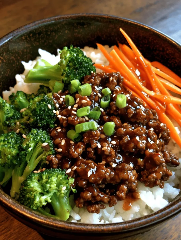 The Savory Korean Ground Beef Bowl is a delightful fusion of flavors that brings the essence of Korean cuisine to your dinner table. This dish captures the heart of Korean cooking with its unique blend of sweet and savory elements, making it a go-to option for busy weeknights. The rich taste of ground beef harmonizes beautifully with a specially crafted sauce, fresh vegetables, and fluffy jasmine rice, creating a meal that is not only satisfying but also versatile. Whether you’re looking to explore new culinary horizons or simply need a quick dinner solution, this bowl is sure to impress.