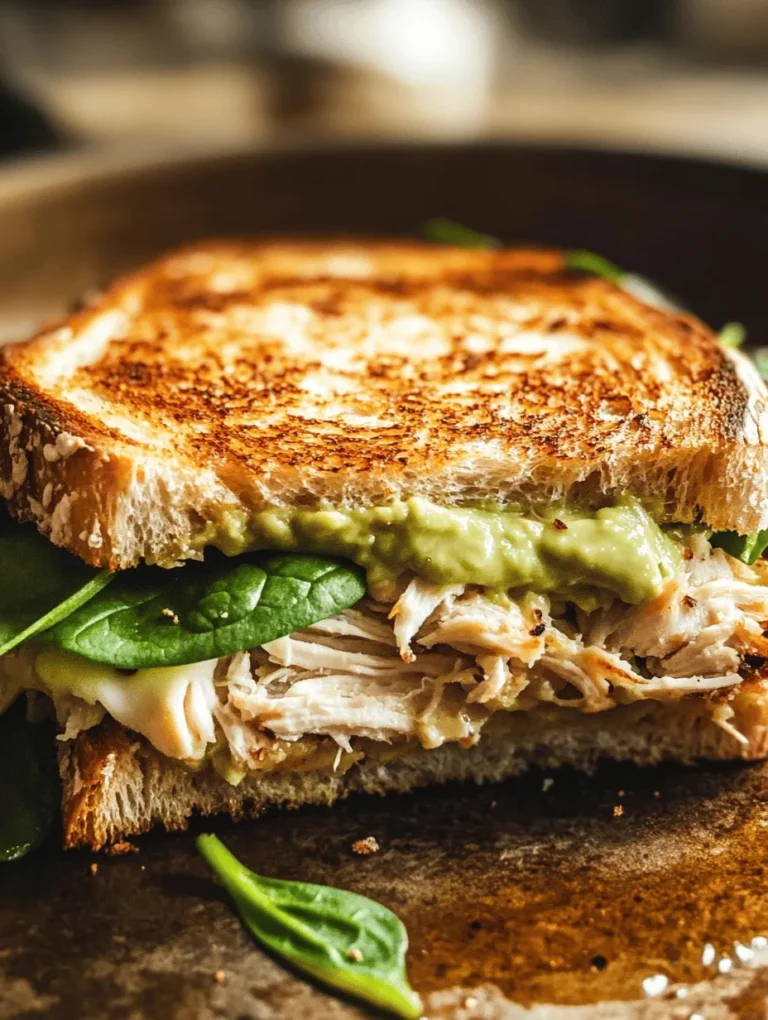 In a world where culinary creativity meets the need for quick, nutritious meals, the Chicken Avocado Melt Sandwich emerges as a standout choice. This sandwich artfully combines tender, seasoned chicken breast with creamy avocado and gooey mozzarella cheese, all nestled between slices of hearty whole grain or sourdough bread. It’s a delicious option that caters to both lunch and dinner cravings, ensuring that you enjoy a satisfying bite every time. With its blend of flavors and textures, this sandwich is sure to leave your taste buds singing.