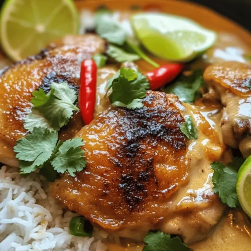 Embark on a culinary adventure that transports you straight to the heart of Brazil with our Spicy Brazilian Coconut Chicken recipe. This dish beautifully marries the richness of tender chicken thighs with the creamy, tropical essence of coconut milk, all accented by a vibrant blend of spices. Whether you're planning a cozy weeknight dinner or a festive gathering, this recipe promises to be a hit, delighting your palate and filling your kitchen with the inviting aromas of Brazil.