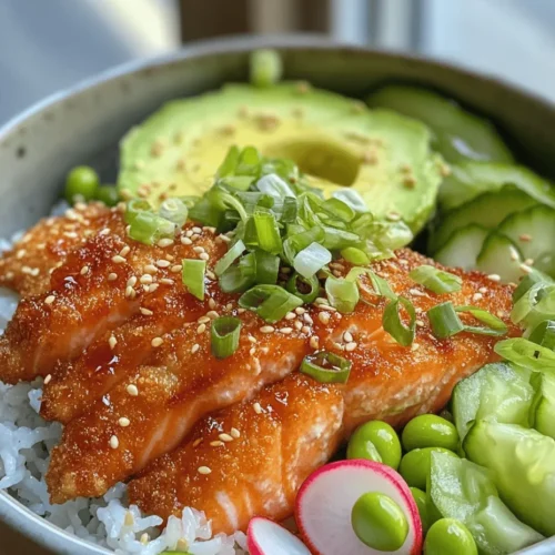 At the heart of the Crispy Salmon and Rice Bowl lies the star ingredient—fresh salmon. This fish is renowned for its rich flavor, buttery texture, and exceptional nutritional profile. Salmon is an excellent source of high-quality protein, omega-3 fatty acids, and essential vitamins and minerals, including vitamin D and B vitamins. These nutrients play a vital role in promoting heart health, supporting brain function, and reducing inflammation.