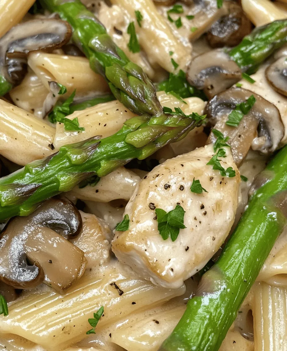 When it comes to weeknight dinners, few meals can rival the satisfaction of a creamy pasta dish. The Creamy Mushroom and Asparagus Chicken Penne is not just a meal; it's a comforting culinary experience that captivates the senses. This dish perfectly balances the velvety texture of a creamy sauce with the fresh crunch of asparagus and the robust flavor of mushrooms, all while being anchored by tender chicken breast.