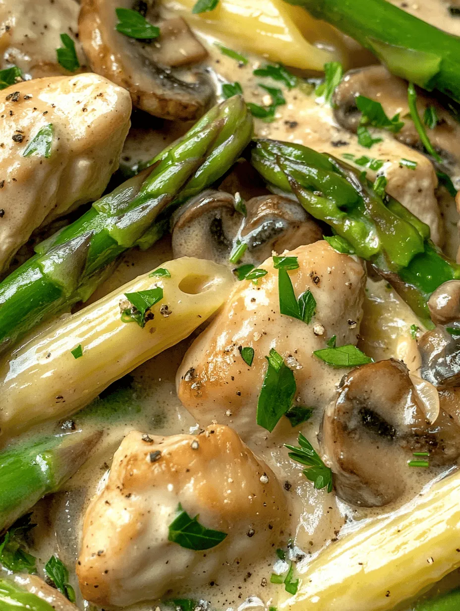 When it comes to weeknight dinners, few meals can rival the satisfaction of a creamy pasta dish. The Creamy Mushroom and Asparagus Chicken Penne is not just a meal; it's a comforting culinary experience that captivates the senses. This dish perfectly balances the velvety texture of a creamy sauce with the fresh crunch of asparagus and the robust flavor of mushrooms, all while being anchored by tender chicken breast.