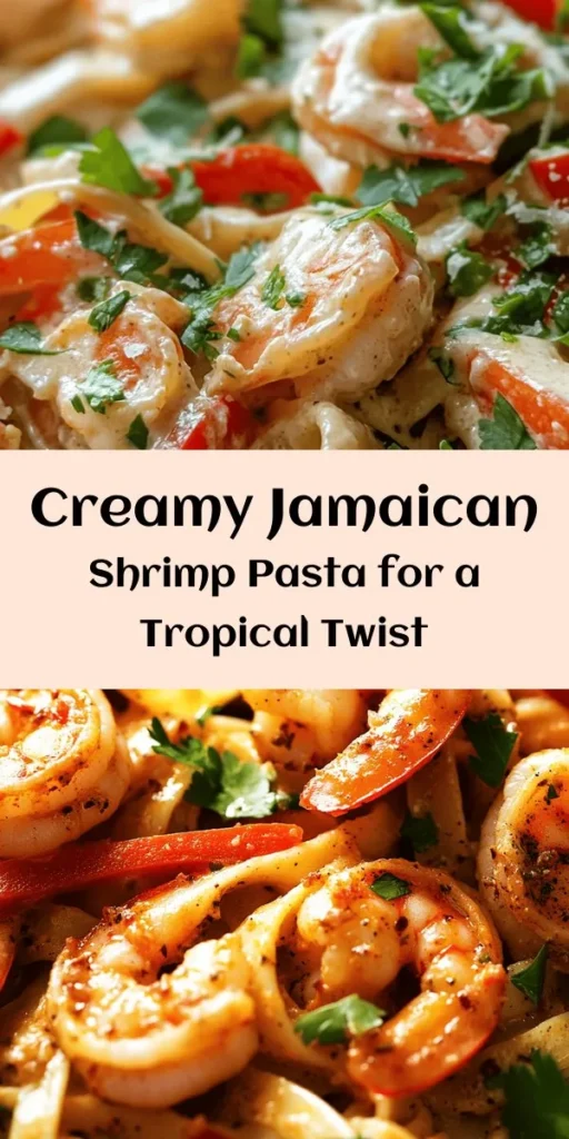 Indulge in the vibrant flavors of Jamaica with this creamy shrimp pasta dish! Perfectly cooked fettuccine or linguine is tossed with large shrimp coated in aromatic Jamaican jerk seasoning, sautéed with garlic and onions. A rich sauce made from coconut milk and heavy cream adds a tropical twist. Finished with lime juice and fresh herbs, this easy recipe is a delightful dinner option that brings a taste of the islands to your table. Enjoy this creamy delight!