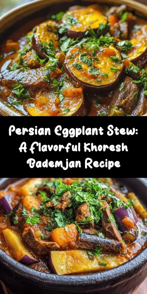 Discover the rich flavors of Khoresh Bademjan, a traditional Persian eggplant stew that's perfect for any occasion! Made with tender lamb or beef (or keep it vegetarian), sautéed onions, aromatic spices, and golden-fried eggplant, this dish is a true labor of love. Perfectly paired with basmati rice or fresh bread, it's sure to impress your family and friends. Elevate your home cooking with this delightful recipe today!