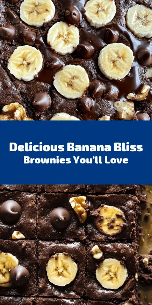 Indulge in these delicious Banana Bliss Brownies that combine rich chocolate and ripe bananas for a delightful treat! Made with simple ingredients like coconut oil, eggs, and a blend of sugars, they are incredibly moist and scrumptious. Feel free to add chocolate chips and walnuts for extra flavor and crunch. Perfect for dessert or a sweet snack, these brownies are easy to make and sure to impress! Don’t forget to savor every bite!