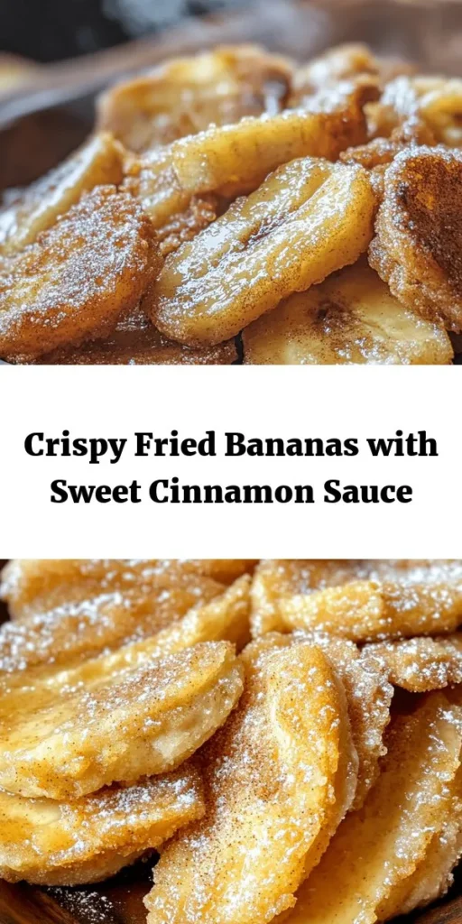 Indulge in a delightful treat with these crispy Fried Bananas drizzled in a heavenly Cinnamon Butter Sauce! Made with simple ingredients, this recipe transforms ripe bananas into a golden, crunchy sensation that's perfect for dessert or a sweet snack. Quick to prepare in just 30 minutes, serve them warm and add a scoop of vanilla ice cream for an extra touch of decadence. Enjoy this easy and delicious treat that the whole family will love!
