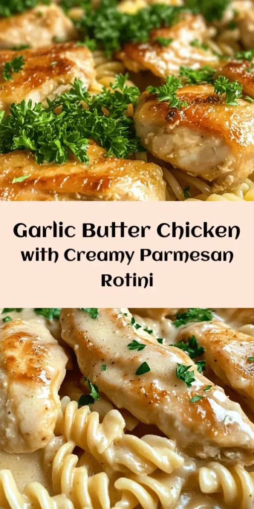 Indulge in a bowl of comfort with this creamy garlic butter chicken and rotini in Parmesan sauce! This quick and easy recipe features juicy seared chicken breasts, perfectly cooked rotini, and a luscious garlic butter sauce that's elevated with rich Parmesan. Ready in just 30 minutes, it's perfect for weeknight dinners or impressing guests. Don't forget to garnish with fresh parsley and a hint of lemon zest for that extra zing! 🍝🧄