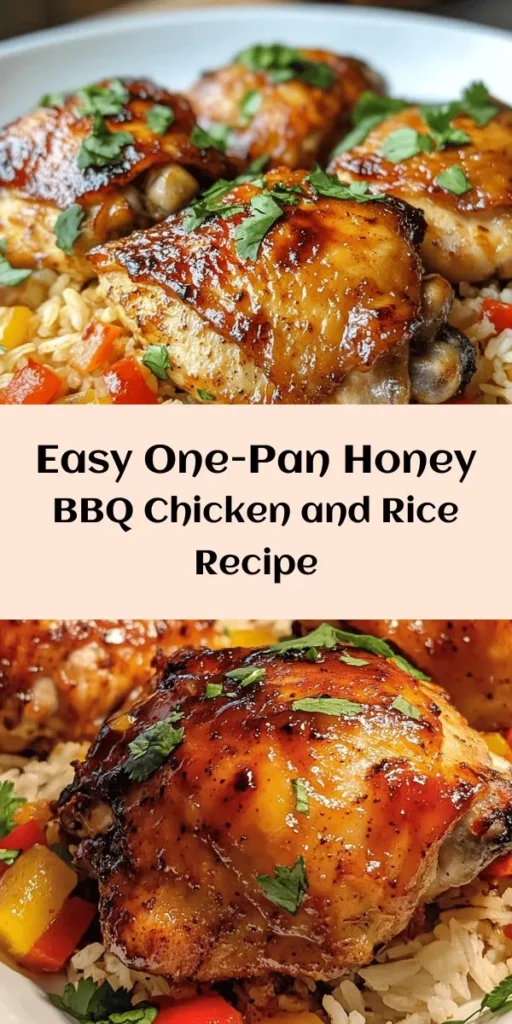 Discover the magic of One-Pan Honey BBQ Chicken Rice! This easy recipe combines tender chicken thighs, aromatic vegetables, and fluffy rice, all cooked in a sweet and tangy honey BBQ sauce. Perfect for busy weeknights, it requires minimal cleanup while delivering maximum flavor. With just a few simple ingredients, you can create a delightful, comforting meal that pairs well with fresh cilantro or parsley. Get ready to impress your family with this delicious one-pan wonder!