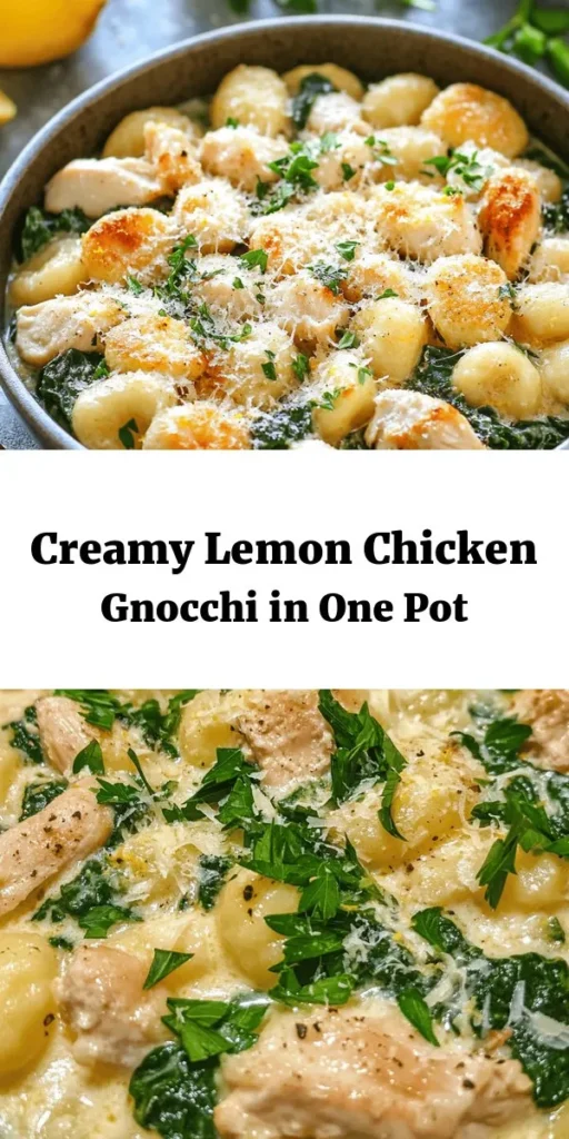 Transport your taste buds to a cozy Italian bistro with this One-Pot Lemon Chicken Gnocchi Delight! This creamy and zesty dish combines tender chicken thighs, fluffy gnocchi, and vibrant spinach in a savory lemon-infused sauce. Ready in just 30 minutes, it's perfect for busy weeknights or a comforting dinner. With minimal cleanup, you can enjoy all the goodness without the hassle. Garnish with fresh parsley and dig in!