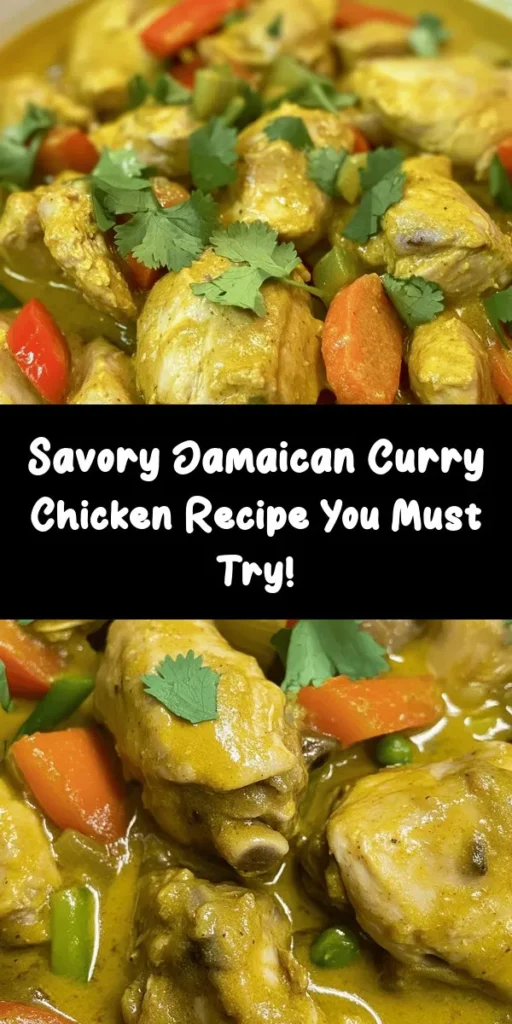 Discover the vibrant flavors of Jamaica with this authentic curry chicken recipe! Marinated chicken pieces blend beautifully with aromatic spices like Jamaican curry powder and allspice, creating a mouthwatering dish. Combine with sautéed veggies, creamy coconut milk, and a touch of heat from Scotch bonnet peppers for an unforgettable meal. Perfect served over rice or traditional rice and peas, this comforting dish will transport your taste buds straight to the Caribbean! Enjoy with a garnish of fresh cilantro.