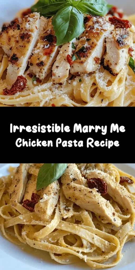Fall in love with this Marry Me Chicken Pasta! This creamy, flavorful dish features tender chicken breasts in a rich sauce made with garlic, sun-dried tomatoes, and Parmesan cheese, all served over your favorite pasta. Perfect for date night or an impressive weeknight dinner, this recipe is quick to prepare in just 35 minutes. Garnished with fresh basil and extra cheese, it’s sure to win hearts and appetites alike! 🍝💍 Enjoy!