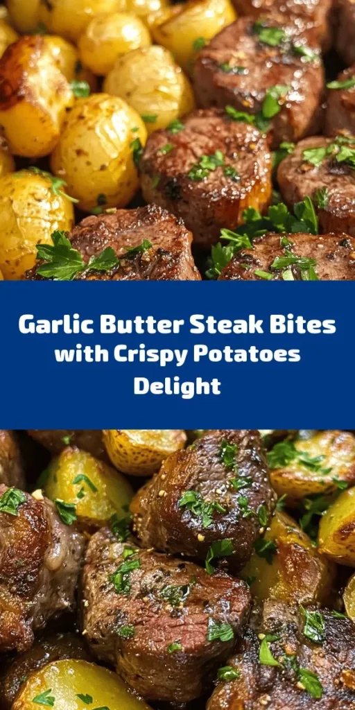 Indulge in these mouthwatering Garlic Butter Steak Bites and Potatoes, the perfect quick and satisfying meal! With tender sirloin steak cubes seared to perfection and crispy baby potatoes tossed in rich garlic butter, this dish will become a family favorite. Ready in just 30 minutes, it’s easy to prepare and bursting with flavor. Don’t forget to garnish with fresh parsley for that final touch. Ideal for dinner time or any special occasion! 🥩🧄