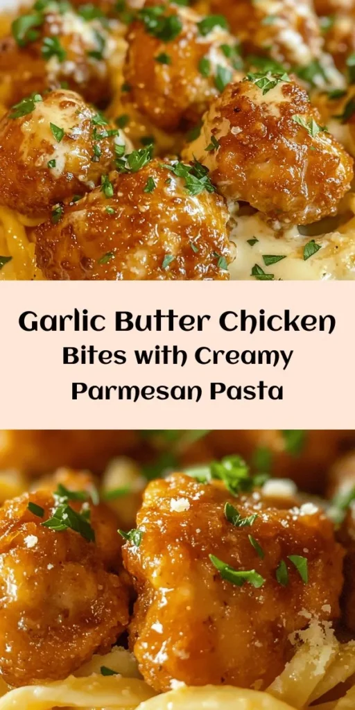 Indulge in the irresistible flavors of Garlic Butter Chicken Bites paired with Savory Creamy Parmesan Pasta. This quick and easy recipe is perfect for a cozy dinner! Succulent chicken pieces sautéed in garlic and butter are served over fettuccine coated in a rich Parmesan sauce. Ready in just 30 minutes, it’s a delightful meal that’s sure to impress. Don’t forget to garnish with fresh parsley and basil for that extra touch!