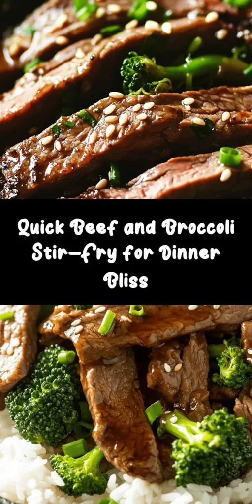 Indulge in this Sizzling Beef & Broccoli Delight for a quick and tasty meal! This easy-to-follow recipe features tender flank steak marinated in a savory sauce, paired with fresh broccoli and aromatic garlic and ginger. Ready in just 45 minutes, it’s perfect for busy weeknights. Serve it over fluffy jasmine rice and garnish with sesame seeds and green onions for an extra touch. A delicious dish that’s sure to impress the whole family!