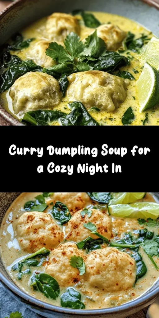 Warm up with this delicious Curry Bliss Dumpling Soup! This comforting dish features homemade dumplings packed with vibrant vegetables and aromatic curry spices, all swimming in a rich and creamy coconut broth. Perfect for chilly evenings, it's easy to make and sure to impress. Prep the dough, whip up the filling, and let it all simmer together for a delightful meal. Serve with lime wedges and fresh cilantro for an extra zing!