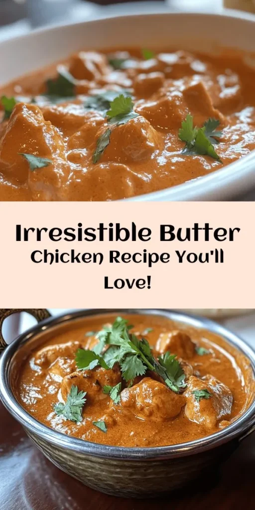 Indulge in the creamy, spiced goodness of Butter Chicken Bliss! This mouthwatering recipe features tender marinated chicken thighs cooked in a rich tomato and cream sauce. With just a few ingredients and simple steps, you can create a restaurant-worthy dish right at home. Perfect for serving with fluffy rice or warm naan, this dish is sure to impress family and friends. Don’t forget the fresh cilantro for that pop of flavor! Happy cooking!