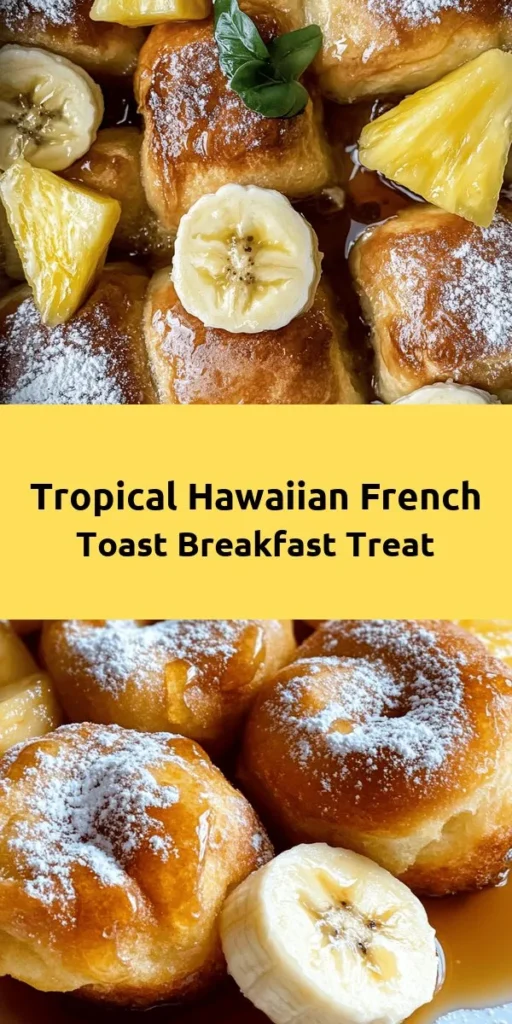 Start your day with the Aloha Breakfast Delight, a tropical twist on French toast using sweet Hawaiian rolls! This quick and easy recipe features a luscious egg mixture with vanilla and cinnamon, perfectly toasted to golden perfection. Top with fresh pineapple or banana slices and a dusting of powdered sugar, then drizzle with maple syrup for an irresistible finish. In just 20 minutes, you’ll have a delicious breakfast that brings sunshine to your morning!