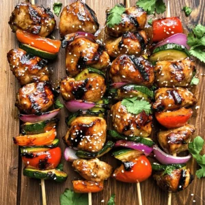 When it comes to making kabobs, the choice of meat is crucial. For our Honey Garlic Asian Chicken Kabobs, boneless chicken thighs are preferred over chicken breasts for several reasons. Firstly, chicken thighs are known for their rich flavor and juiciness, which makes them ideal for grilling. The dark meat retains moisture better than white meat, ensuring that your kabobs are succulent and tender, even after being cooked over high heat. Additionally, the higher fat content in chicken thighs allows for a more robust flavor profile, which beautifully complements our sweet and savory marinade.