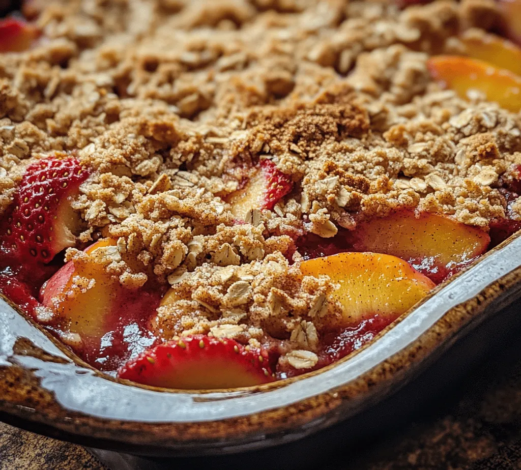 As the seasons change, so do the delightful flavors that nature offers us. Summer, in particular, is a treasure trove of juicy fruits, and what better way to celebrate these seasonal gems than with a warm Strawberry Peach Crisp? This dessert encapsulates the essence of summer, bringing together the sweet, succulent flavors of ripe strawberries and peaches, topped with a crunchy, golden crisp. The combination not only tantalizes the taste buds but also warms the heart, making it an ideal dish for family gatherings, picnics, or simply a cozy night in.