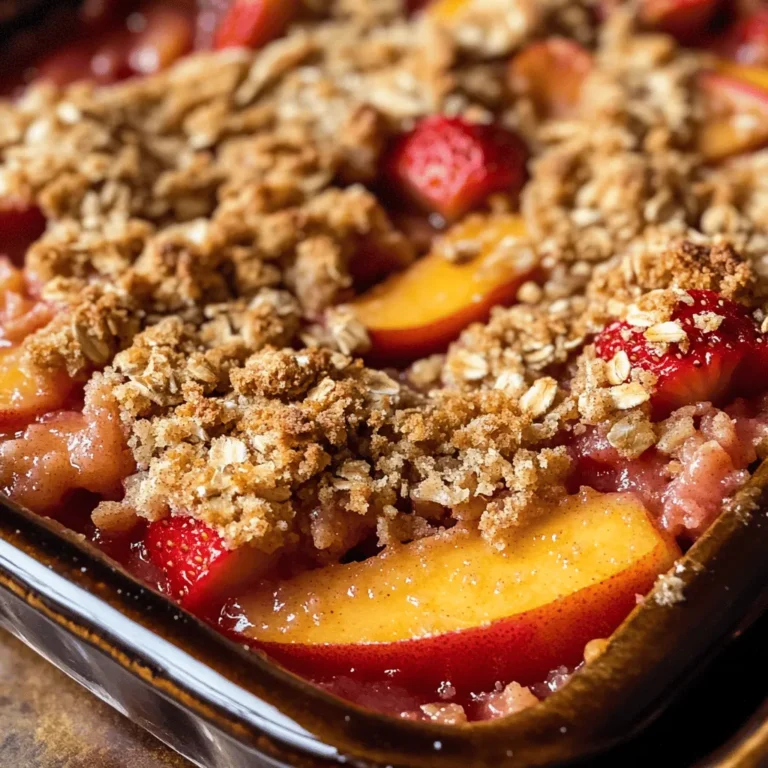 As the seasons change, so do the delightful flavors that nature offers us. Summer, in particular, is a treasure trove of juicy fruits, and what better way to celebrate these seasonal gems than with a warm Strawberry Peach Crisp? This dessert encapsulates the essence of summer, bringing together the sweet, succulent flavors of ripe strawberries and peaches, topped with a crunchy, golden crisp. The combination not only tantalizes the taste buds but also warms the heart, making it an ideal dish for family gatherings, picnics, or simply a cozy night in.