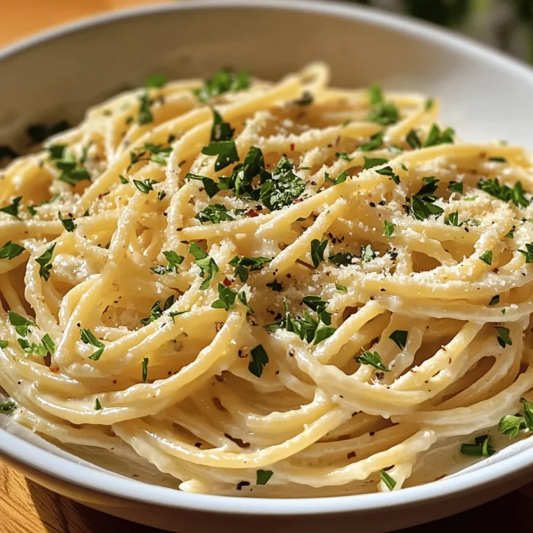 Garlic Parmesan Pasta is the epitome of a comforting dish. It combines simple ingredients to create something that feels indulgent, yet it can be whipped up in a matter of minutes. The appeal lies in its versatility; you can serve it as a main course or as a side, pair it with grilled chicken, sautéed vegetables, or enjoy it on its own. It’s also a fantastic way to impress guests without spending hours in the kitchen.