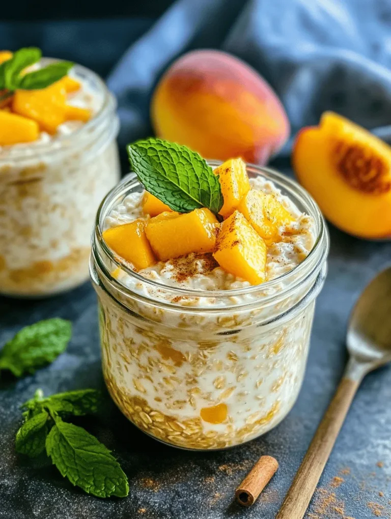 In today’s fast-paced world, finding a nutritious breakfast that doesn't require precious morning minutes can be a challenge. Enter overnight oats: a simple, versatile dish that offers a deliciously satisfying start to your day. Overnight oats are not just a trend; they’re a lifestyle choice that prioritizes health, convenience, and flavor. These delightful oat bowls are prepared the night before, allowing you to wake up to a ready-to-eat breakfast that’s packed with nutrients. Among the myriad of flavors and ingredients you can incorporate, peaches stand out as a seasonal favorite, infusing your oats with natural sweetness and juicy flavor.