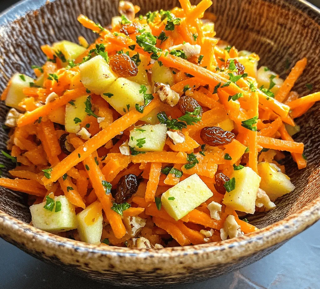 In an era where health-conscious eating has become a priority for many, the Crunchy Carrot Apple Salad Delight stands out as a vibrant and nourishing option. This salad is not only a feast for the eyes with its bright colors but also brimming with nutrients that contribute to overall well-being. Featuring a delightful combination of crisp carrots, juicy apples, and a medley of other wholesome ingredients, this salad is a great way to incorporate fresh produce into your daily meals.