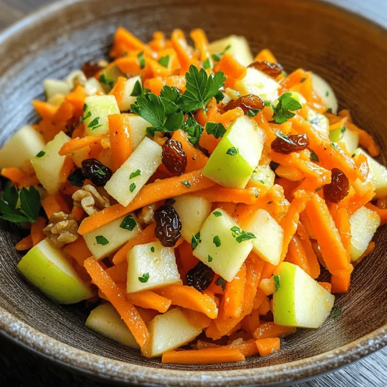 In an era where health-conscious eating has become a priority for many, the Crunchy Carrot Apple Salad Delight stands out as a vibrant and nourishing option. This salad is not only a feast for the eyes with its bright colors but also brimming with nutrients that contribute to overall well-being. Featuring a delightful combination of crisp carrots, juicy apples, and a medley of other wholesome ingredients, this salad is a great way to incorporate fresh produce into your daily meals.