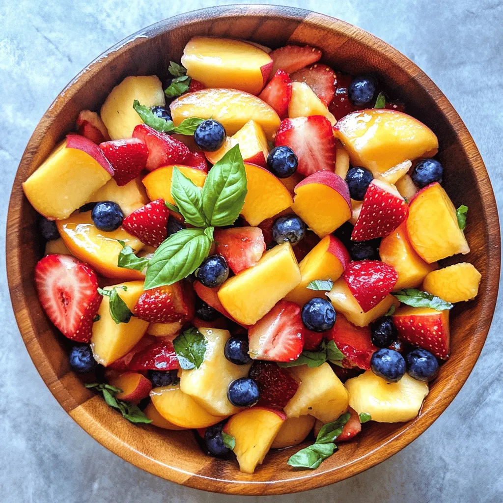 As the sun shines bright and temperatures rise, there's nothing quite as refreshing as a vibrant fruit salad. This dish is a summer staple, celebrated for its ability to combine a variety of flavors and textures, making it the perfect treat for picnics, barbecues, or simply as a quick and healthy snack. In the world of fruit salads, there's one recipe that stands out with its unique blend of sweet, tangy, and herbal notes: the Honey Lime Basil Peach Fruit Salad.
