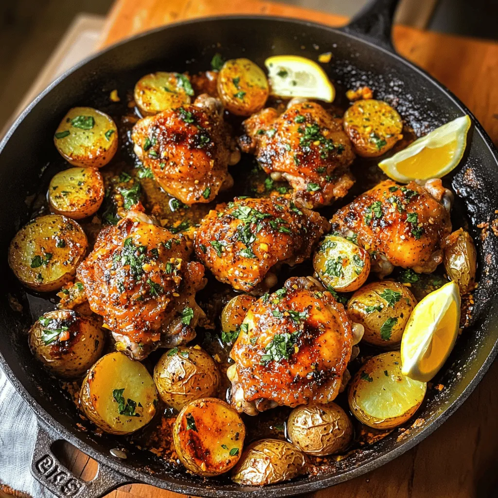 If you’re looking for a dish that encapsulates comfort, flavor, and ease of preparation, look no further than the Sizzling Garlic Butter Chicken & Potatoes Skillet. This mouthwatering recipe combines tender chicken and perfectly cooked baby potatoes, all enveloped in a rich, buttery garlic sauce that will have your taste buds dancing. As the enticing aroma fills your kitchen, you’ll find that this one-pan meal is not only delightful to the senses but also a fantastic solution for busy weeknight dinners or entertaining guests without the hassle of extensive cleanup.