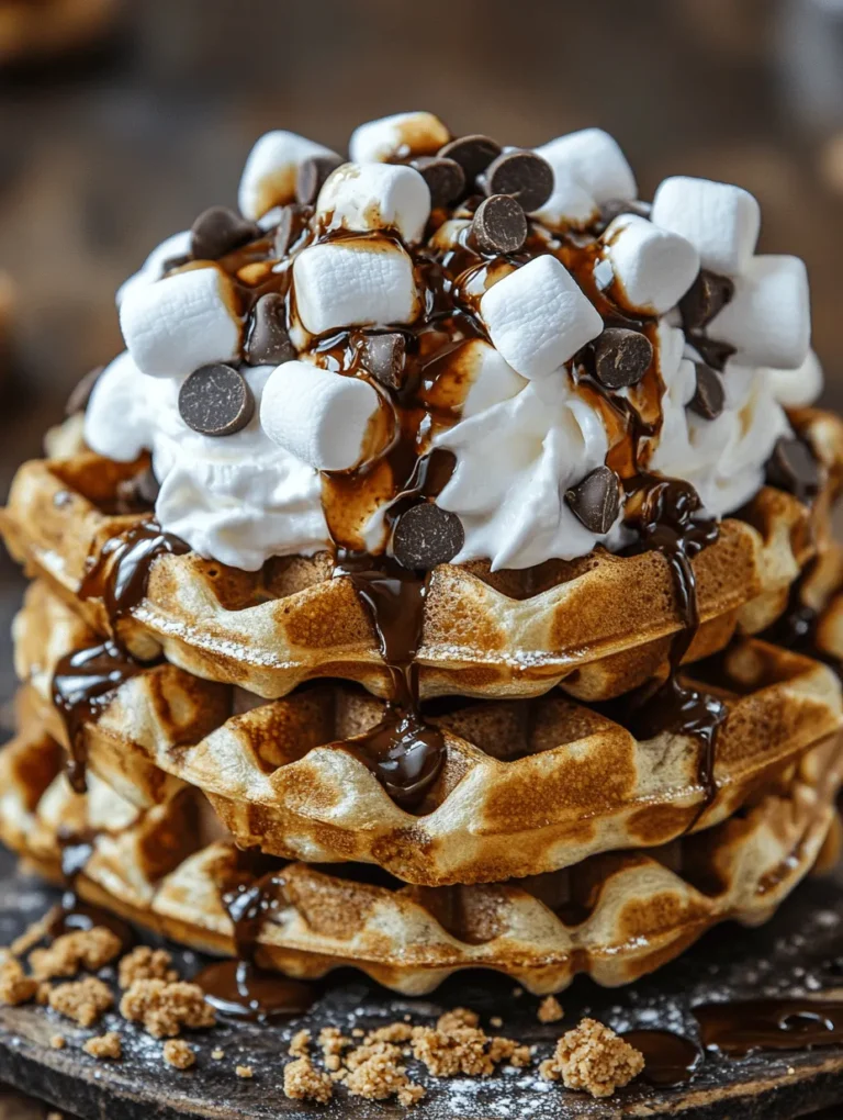 S'mores are a beloved classic that evoke summertime memories of campfires, laughter, and gooey treats. This iconic combination of graham crackers, melted chocolate, and toasted marshmallows captures the essence of childhood nostalgia and the great outdoors. The appeal of s'mores transcends seasons and occasions, making them a perennial favorite for both kids and adults alike. But what if we told you that you could enjoy the delightful flavors of s'mores in a new and exciting form? Enter the Indulgent S’mores Waffles, a creative twist that brings the beloved campfire treat into the breakfast realm.