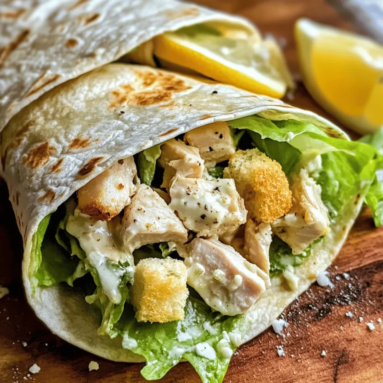 The Chicken Caesar Wrap is a delightful meal that offers a perfect blend of flavor, convenience, and nutrition. As an adaptation of the beloved Caesar salad, this wrap transforms the classic dish into a portable and easy-to-enjoy format. Whether you're preparing a quick lunch for work, planning a picnic, or looking for a satisfying dinner option, the Chicken Caesar Wrap is an excellent choice. Its combination of savory grilled chicken, crisp romaine lettuce, rich Caesar dressing, and a sprinkle of Parmesan cheese creates a tantalizing flavor profile that appeals to a wide range of palates.