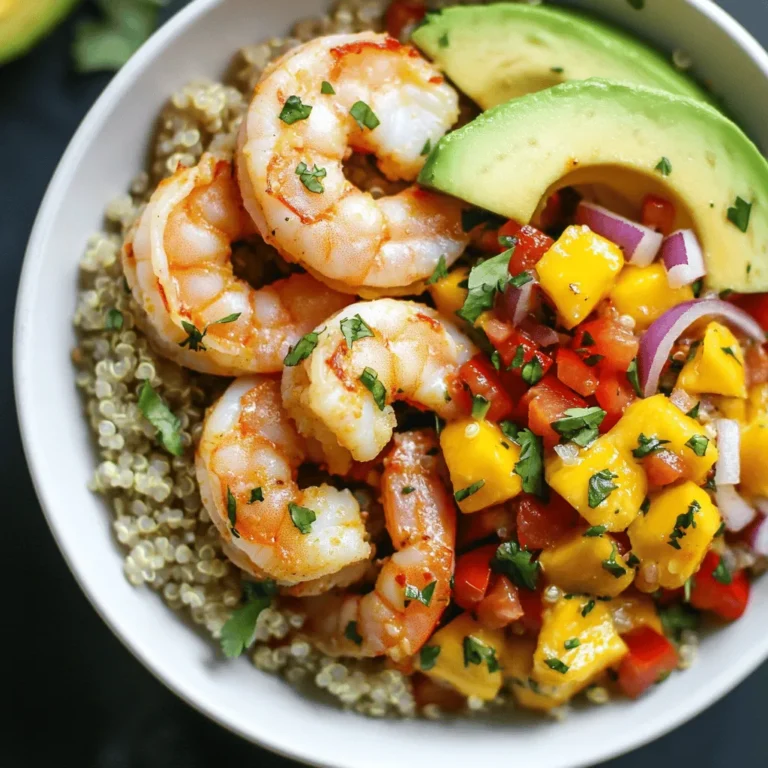 If you’re on the lookout for a dish that brings together vibrant flavors, nutritional benefits, and stunning presentation, look no further than Shrimp & Avocado Bowls with Mango Salsa and Lime-Chili Sauce. This delightful recipe is not only a feast for the senses but also a nourishing option for those who appreciate the fusion of taste and health. The combination of plump, succulent shrimp, creamy avocado, and zesty mango salsa creates an explosion of flavors that is sure to excite your palate.