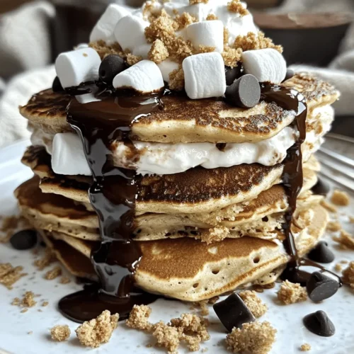 Imagine waking up to the scent of freshly made pancakes wafting through your home, only to discover they’re not just any pancakes, but heavenly S’mores Pancakes. This delightful breakfast treat marries the nostalgia of classic S’mores with the comfort of fluffy pancakes, creating a dish that’s both indulgent and satisfying. The combination of gooey marshmallows, rich chocolate, and crunchy graham crackers layered between soft pancakes transforms your breakfast table into a delightful feast.