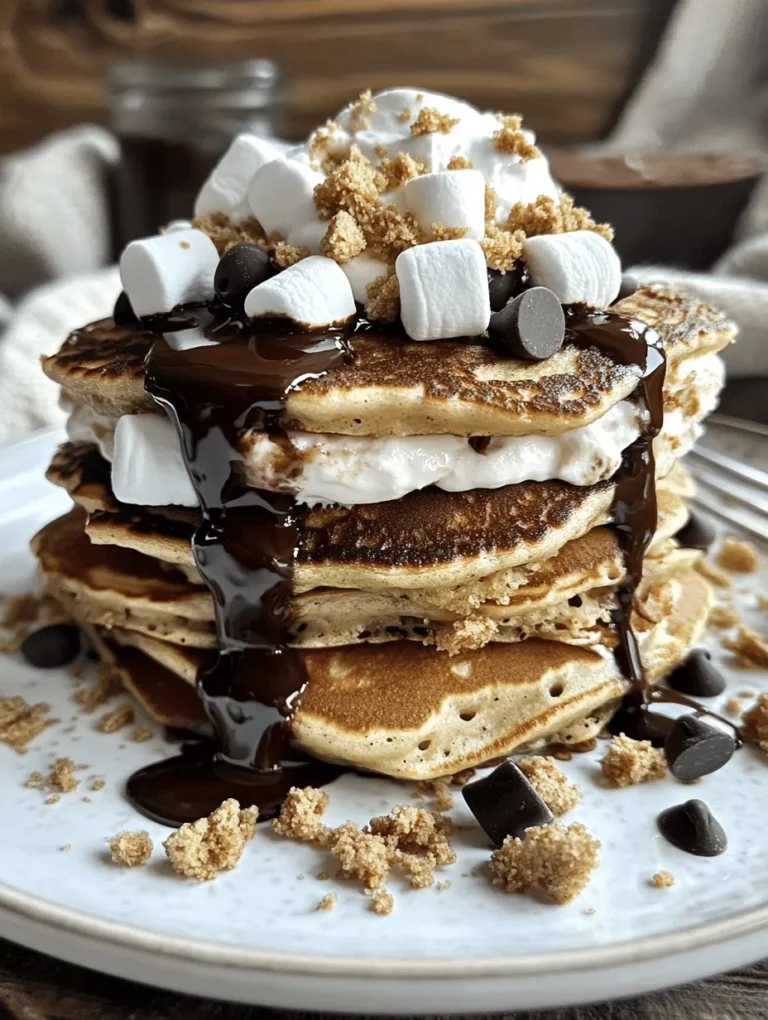 Imagine waking up to the scent of freshly made pancakes wafting through your home, only to discover they’re not just any pancakes, but heavenly S’mores Pancakes. This delightful breakfast treat marries the nostalgia of classic S’mores with the comfort of fluffy pancakes, creating a dish that’s both indulgent and satisfying. The combination of gooey marshmallows, rich chocolate, and crunchy graham crackers layered between soft pancakes transforms your breakfast table into a delightful feast.