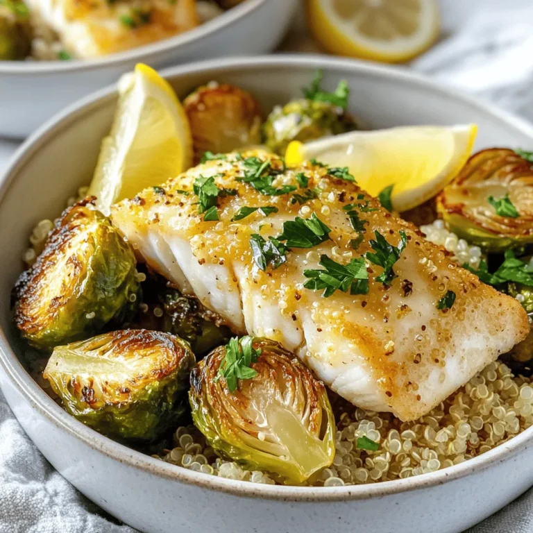 When it comes to creating a balanced meal that is both delicious and nutritious, few dishes can compete with Lemon Garlic Butter Cod Bowls featuring Roasted Brussels Sprouts. This recipe beautifully combines the delicate flavors of cod with the earthy notes of Brussels sprouts, all elevated by the bright acidity of lemon and the aromatic depth of garlic. Not only is it vibrant on the plate, but it also packs a powerful nutritional punch, making it an ideal choice for health-conscious eaters and seafood lovers alike.