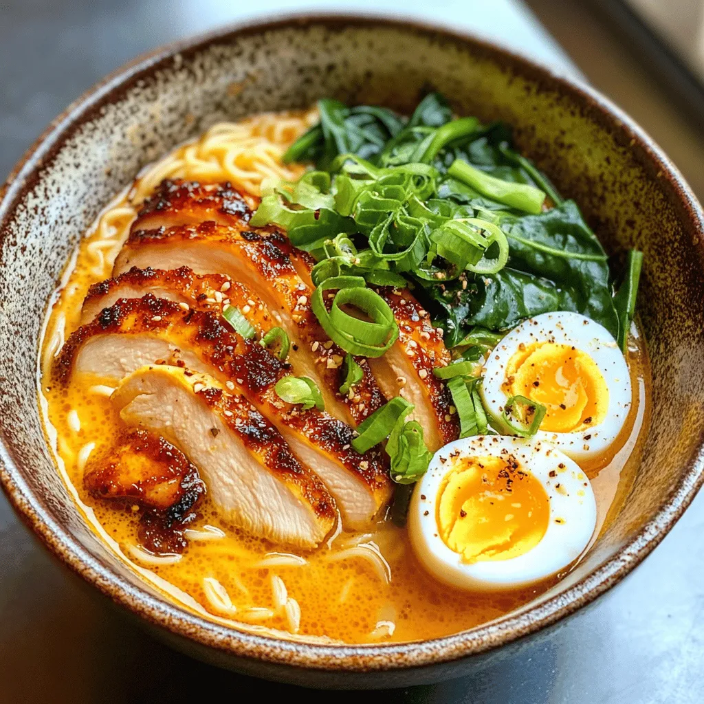 In the culinary world, fusion cuisine is a thrilling exploration of flavors, techniques, and traditions coming together to create something entirely new and exciting. One such delightful creation is Fiery Chicken Ramen with Creamy Garlic Sauce. This dish exemplifies the beautiful marriage of traditional Japanese ramen with a spicy twist that caters to the taste buds of spice lovers everywhere. The combination of tender chicken thighs, rich broth, and a creamy garlic sauce transforms a simple bowl of noodles into an explosion of flavor that warms both the body and soul.