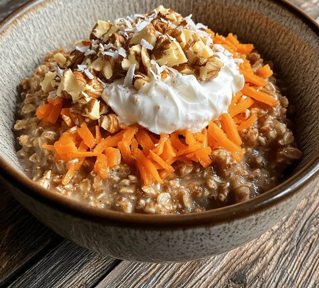 Imagine waking up to the comforting aroma of freshly baked carrot cake, but instead of a slice of dessert, you're greeted with a warm and nourishing bowl of Carrot Cake Oatmeal Delight. This delightful dish is a unique fusion of traditional carrot cake and nutritious oatmeal, offering a wholesome breakfast experience that is both satisfying and delicious. Not only does it capture the essence of a beloved dessert, but it also packs a punch of nutrition, making it an ideal choice for those looking to start their day on a healthy note.