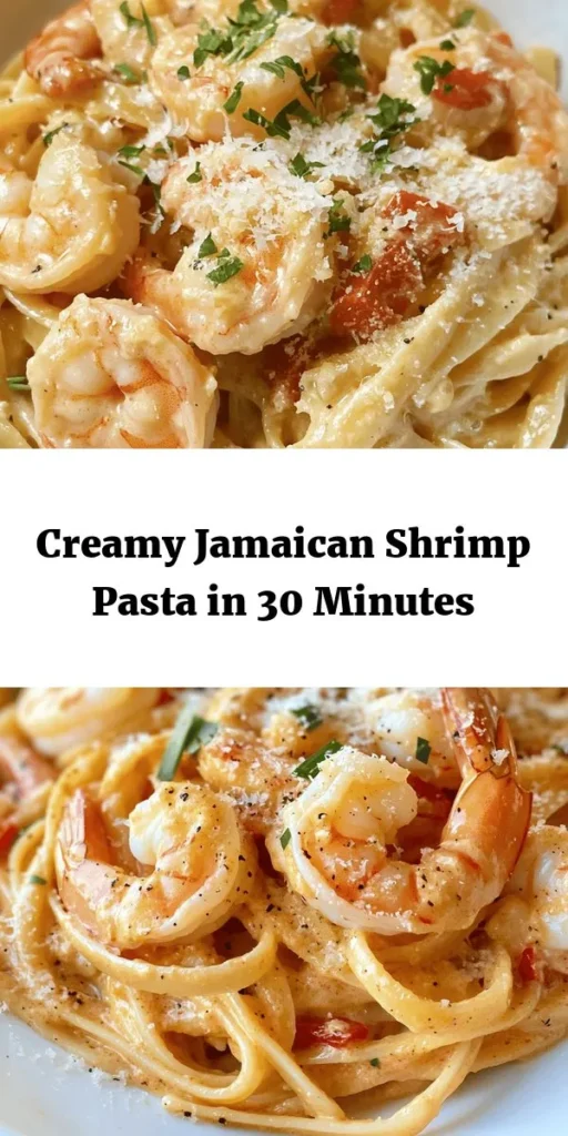 Indulge in the vibrant flavors of this Jamaican Shrimp Pasta! This creamy dish combines linguine with juicy shrimp, allspice, and a luscious coconut milk sauce. With sautéed bell peppers, garlic, and a hint of spice, it’s a satisfying meal ready in just 30 minutes. Perfect for a cozy dinner or impressing guests! Garnish with scallions and fresh herbs for a burst of color. Dive into this delightful Caribbean fusion that’s sure to become a favorite!