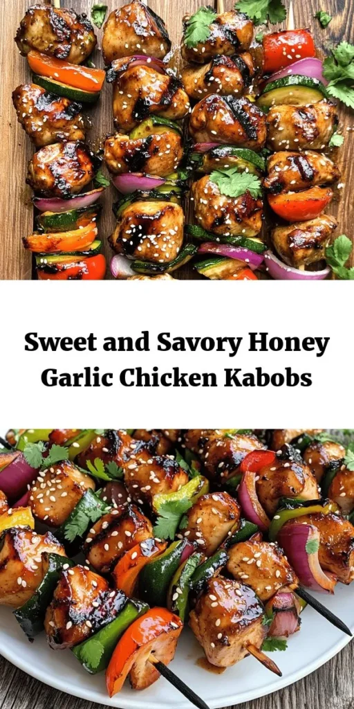 Savor the irresistible flavors of Honey Garlic Asian Chicken Kabobs! These juicy grilled skewers are marinated in a delightful blend of honey, soy sauce, garlic, and ginger, then paired with colorful veggies like bell peppers, onions, and zucchini. Perfect for summer barbecues or quick weeknight dinners, this recipe is easy to make and sure to impress. Garnish with sesame seeds and fresh herbs for an extra touch. Enjoy with rice or a refreshing salad!
